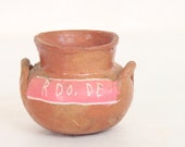 Small Old Mexican Pottery Two Handled Bowl Jug Home Decor