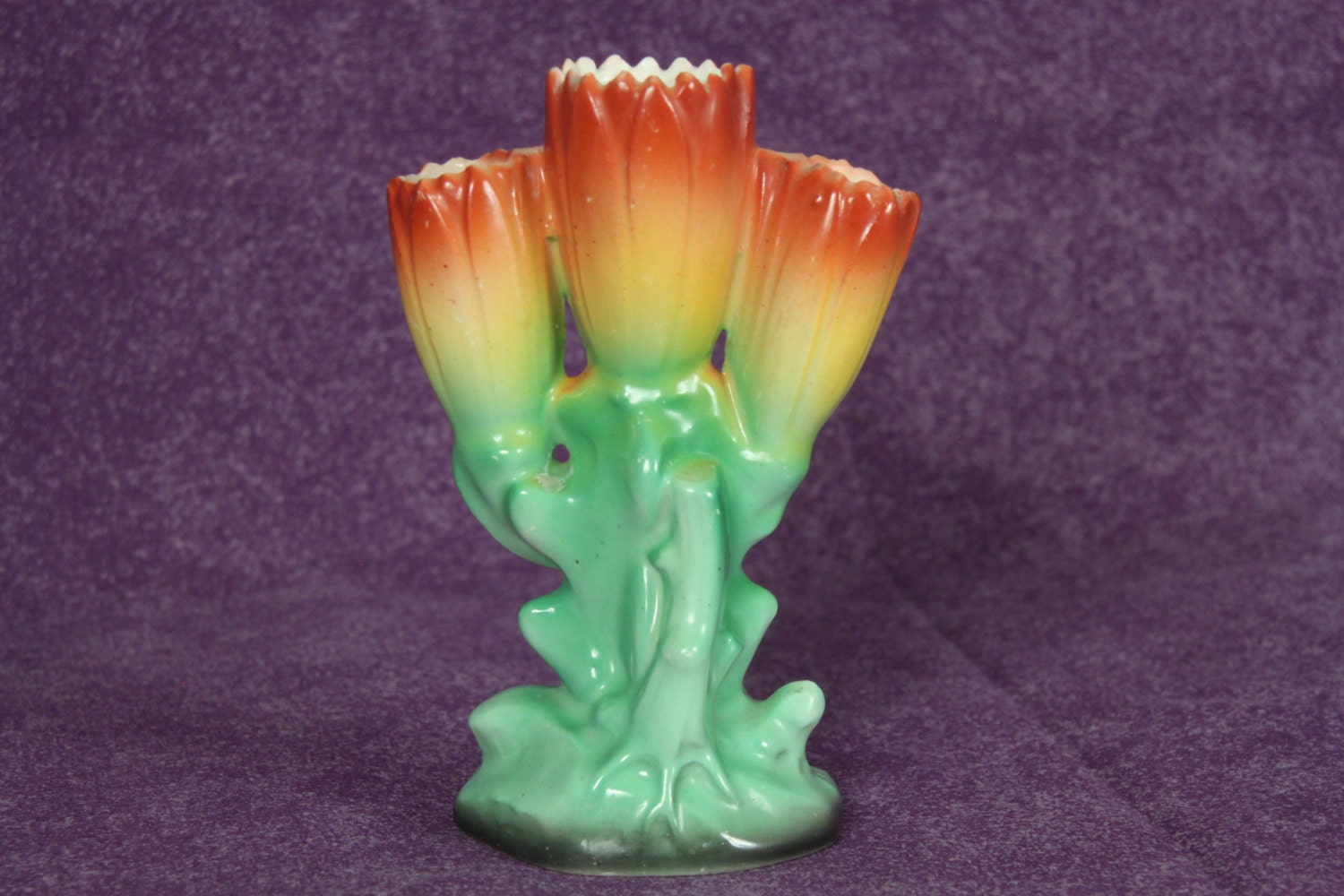Yellow and Orange Tulip Vase Czechoslovakian Pottery Home Etsy