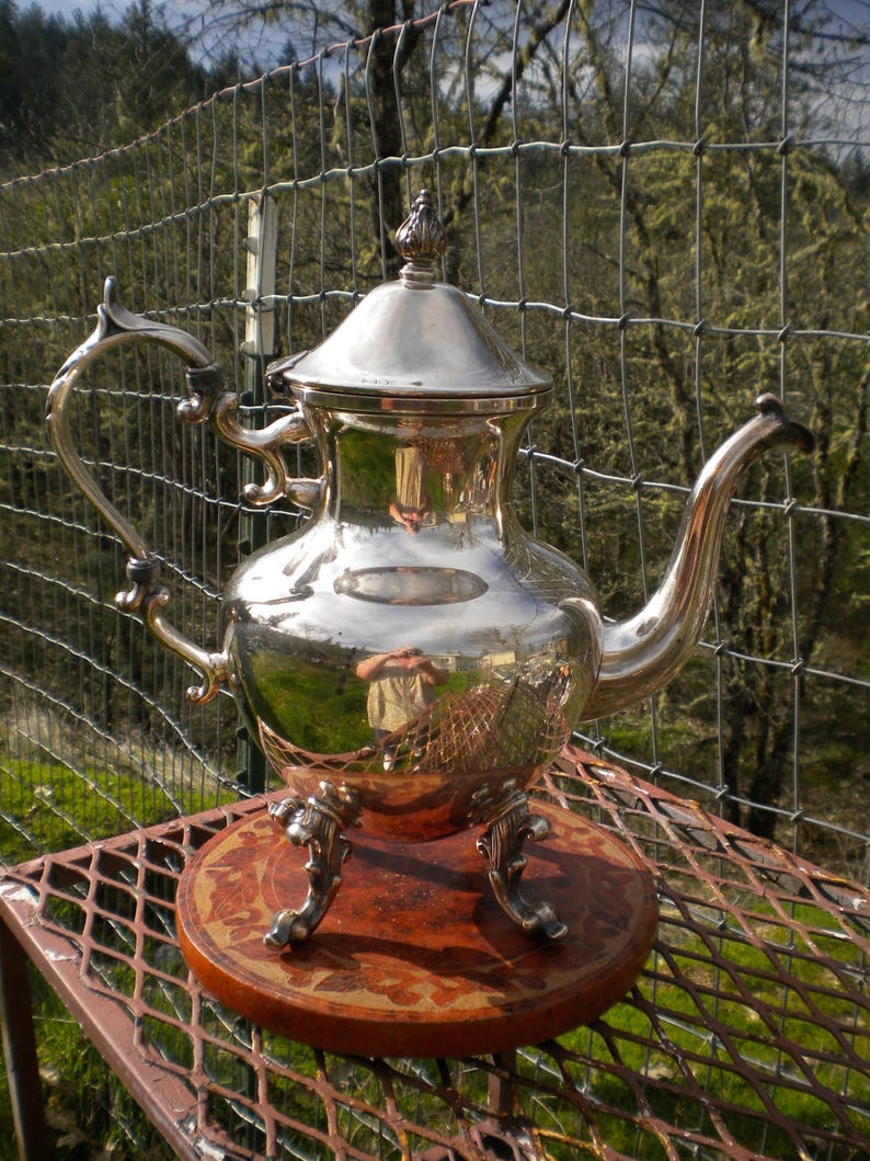 Birmingham Silver Company Elegant Silver over Copper Teapot