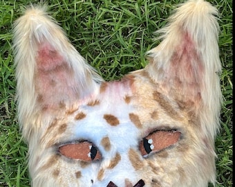 Volledig behaard realistisch Therian Kitty-masker !! || Gedeeltelijk gevoerd
