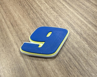 Chase Elliott #9 Inspired 3D Printed Emblem | Racing Fan Decor