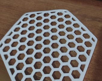 Hexagon Honeycomb 3D Printed Coaster | Modern Drink Coaster | 4Pack
