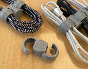 3D Printed Cable Organizer Clip | Cord Management Holder - 4 pack