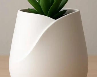 Modern Wave Succulent Planter | 3D Printed Minimal Flower Pot