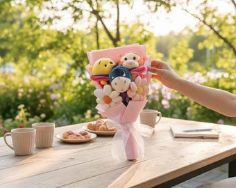 Bouquet en peluche de Winnie l'ourson, personnages d'amis, composition florale décorative