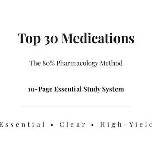 Guida allo studio dei 30 farmaci più efficaci (pacchetto standard) · Farmacologia infermieristica · Riferimento chiaro e semplice · PDF stampabile