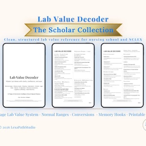 Lab Value Decoder · Clinical Lab Values Study Guide | Printable PDF
