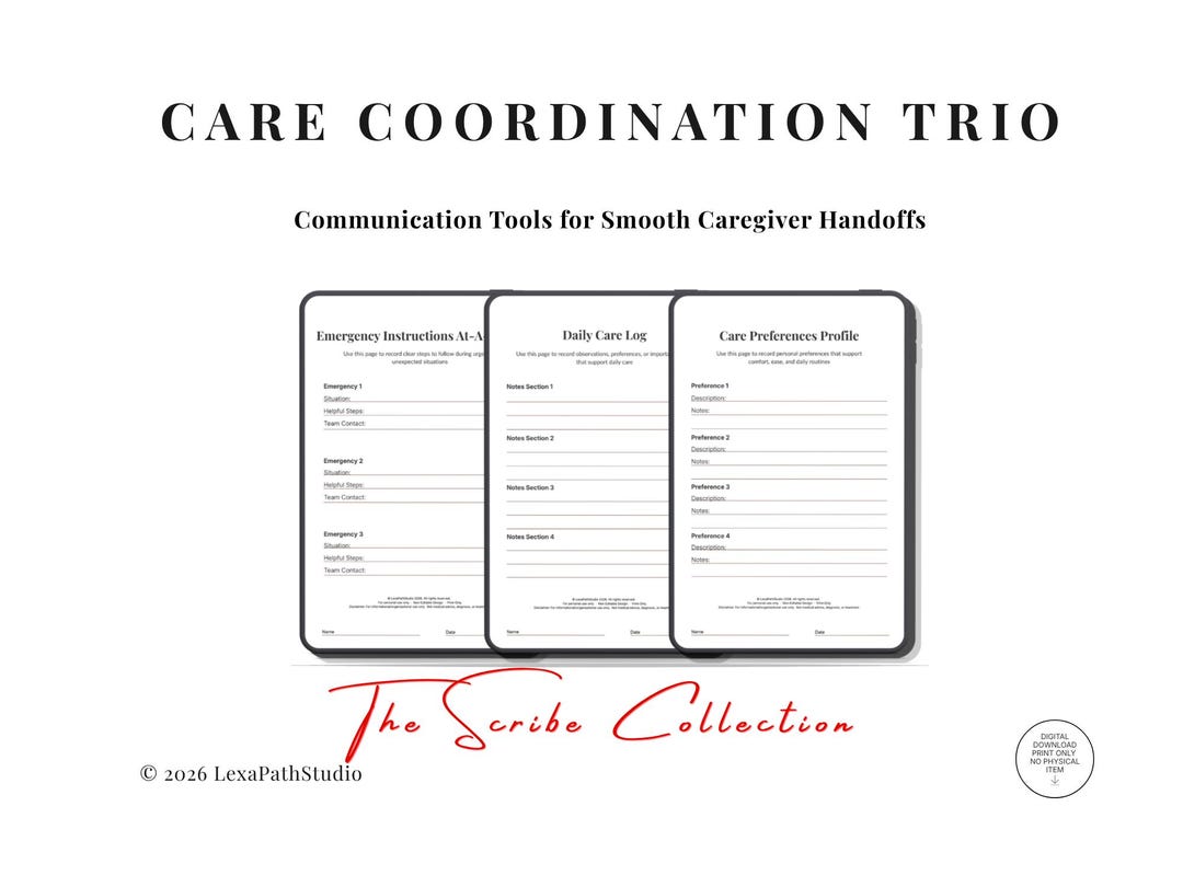 Care Coordination Trio · Caregiver Communication System | Printable PDF ...