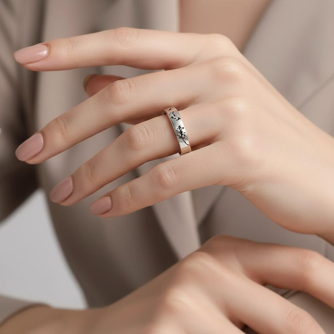 Metal Ring With Roses Rose Flower Ring – Romantic Stainless Steel Floral Ring Wedding ...