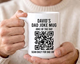 Aangepaste Dad Joke-mok, dagelijks scannen op grappen van de vader, koffiekopje grappige vaderdag