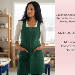 Patroon schort kruis op de rug pdf | Eenvoudig overgooier in Japanse stijl | Naaipatroon werkschort voor volwassenen