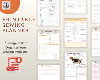 Planejador de Costura Digital em PDF | Organize Projetos, Acompanhe Tecidos e Medidas (iPad/Impresso)