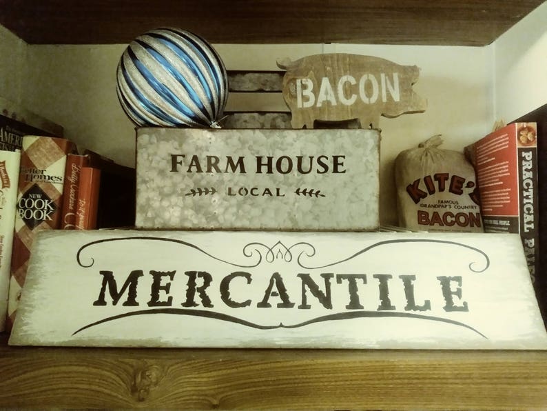 Hand Crafted Rustic Wood Sign 'MERCANTILE' Old West Etsy