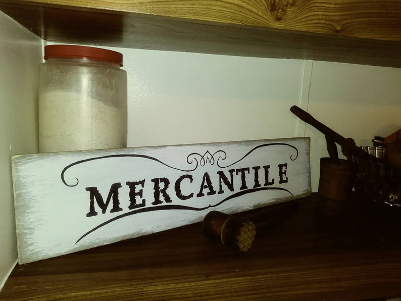 Hand Crafted Rustic Wood Sign 'MERCANTILE' Old West Etsy