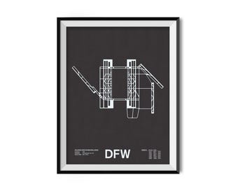 DFW: Dallas / Fort Worth International Screenprint