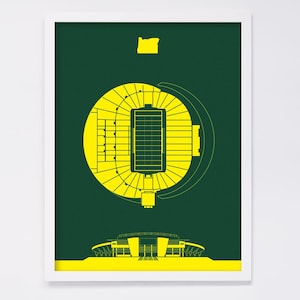 Autzen Stadium Screenprint: Oregon Ducks
