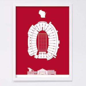 Camp Randall Stadion Siebdruck: Wisconsin Badgers