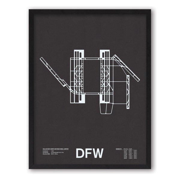 DFW: Dallas / Fort Worth International Screenprint