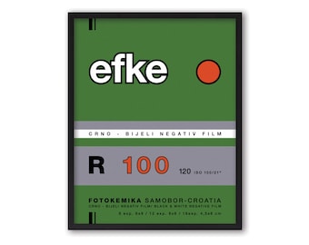 Efke R100 Vintage Photo Film Screenprint