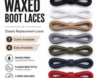Waxed Leather Boot Laces waterproof shoelaces for hiking Boot Laces work shoelaces for Military boots