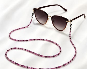 Handmade Beaded Eyeglass Chain, Colorful Glasses Holder Strap, Sunglasses Lanyard, Cute Eyewear Accessory