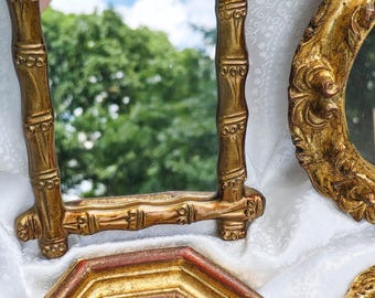 vintage Italian Florentine Gold Gilt Wall Mirrors Set Of 5 Hollywood Regency Decorative Collection