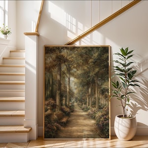 Garden Path Print, Romantic Floral Walkway, European Park Decor (Digital Download)