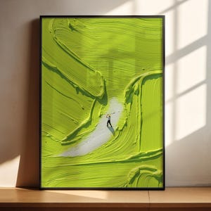 Impasto Painting Golf Poster | Golf Course Wall Art | Golfer Print | Green Abstract Art