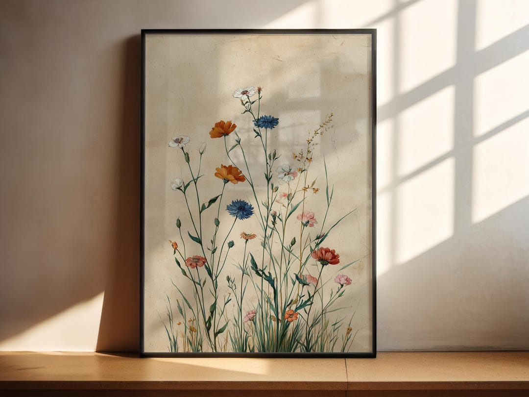 Wildflower Print | Vintage Botanical Poster | Floral Wall Art ...