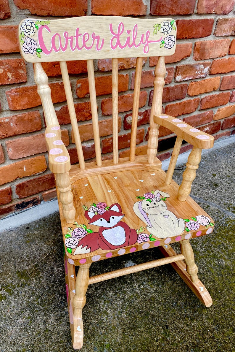 Animal Print Rocking Chair Safari Animal Children's Personalized and Hand-painted Rocking Chair - Etsy