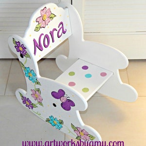 Personalized and Hand Painted Rocking Chair.
