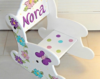 Personalized and Hand Painted Rocking Chair.