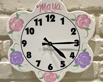 Horloge murale personnalisée en forme de fleur
