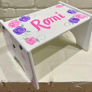 Personalized White One Step Stool