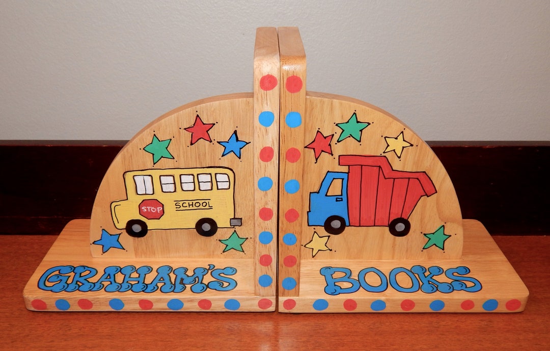 Personalized & Hand Painted Truck Bookends Etsy