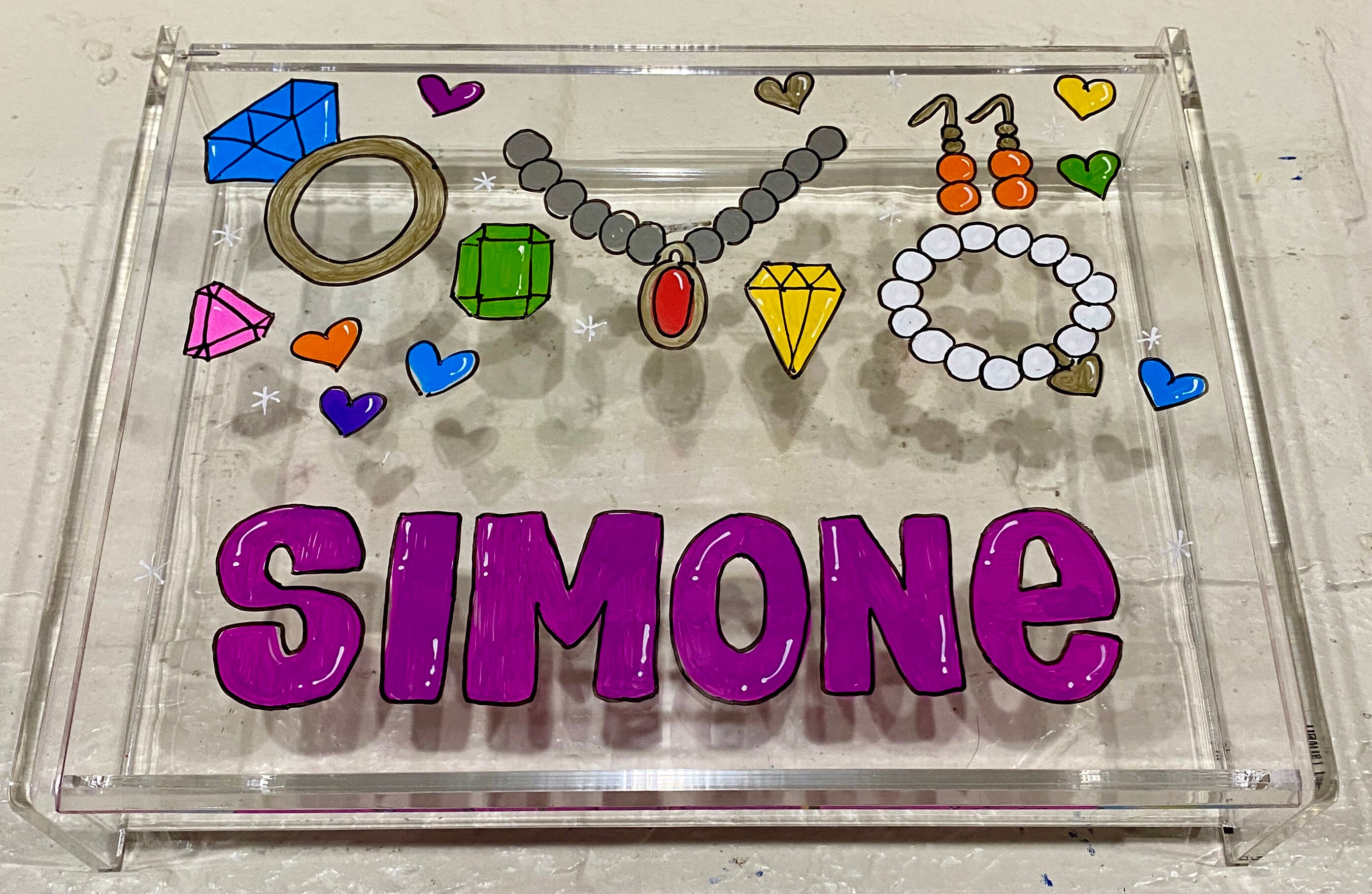 Personalized Acrylic Jewelry Box and Bow Holder - Etsy