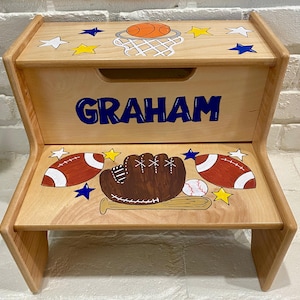 Sports Theme Two Step Personalized Step Stool