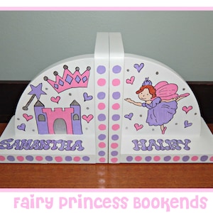 Fairy Princess Personalized & Hand Painted Bookends
