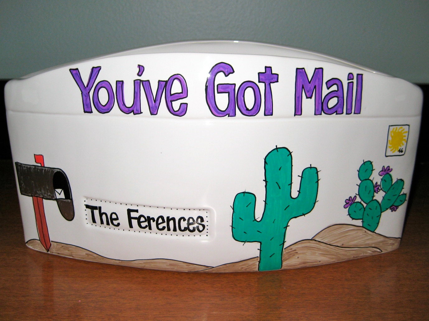 Personalized Ceramic Envelope Mail Holder Etsy