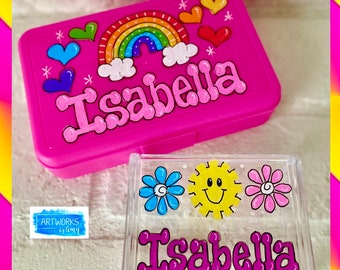 Rainbow Design - Personalized Pencil Box