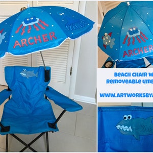 Chaise de camping personnalisée avec parapluie amovible image 3