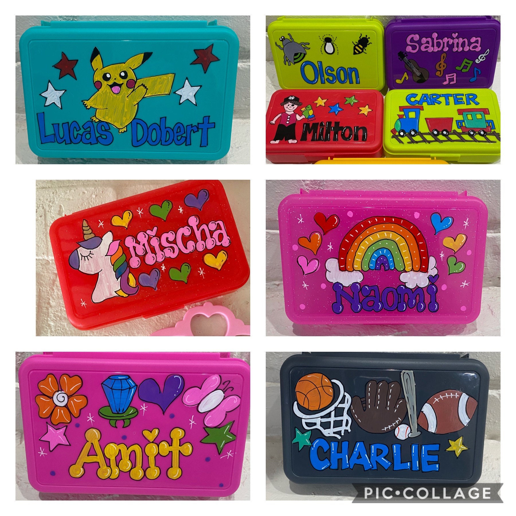 Personalized Pencil Box Hand Painted Etsy