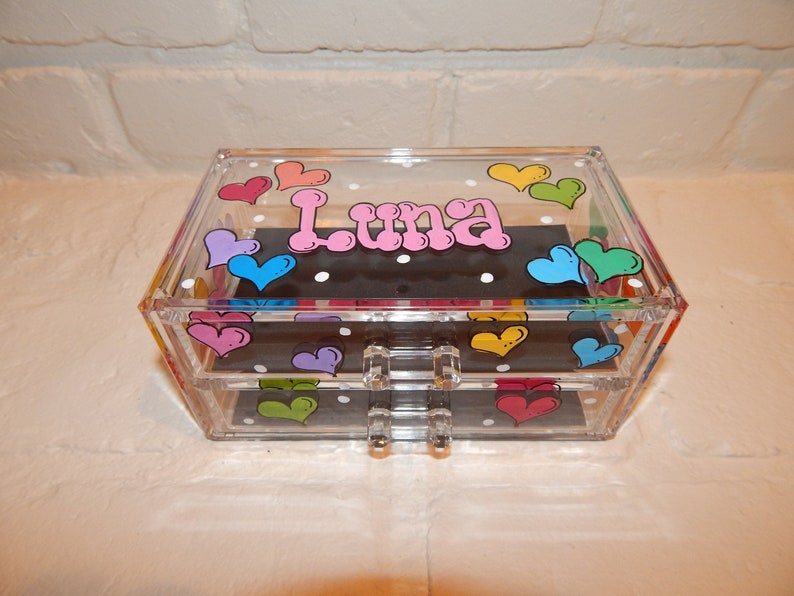 Personalized Acrylic Jewelry Box Etsy