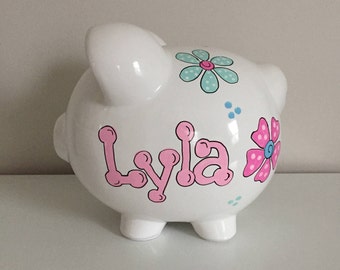 Large Flower Piggy Bank