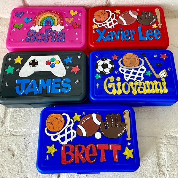 Personalized Pencil Box - Hand Painted