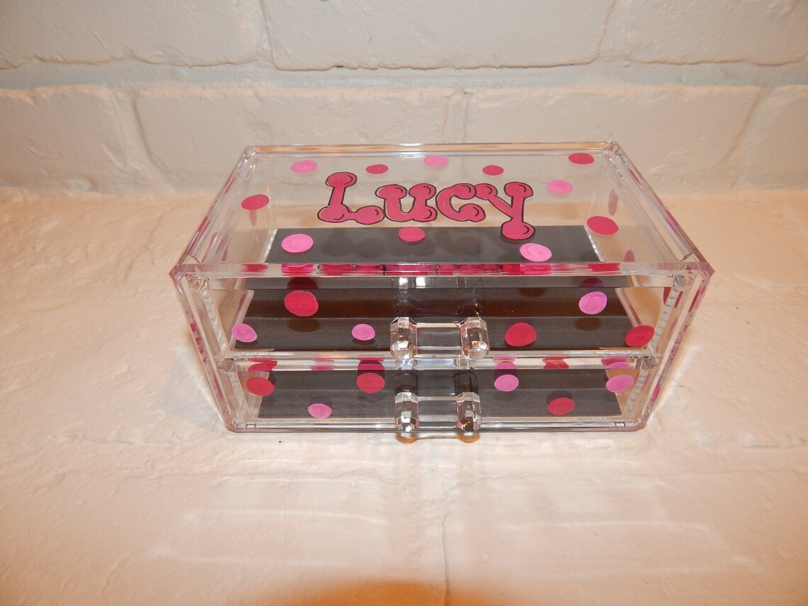 Personalized Acrylic Jewelry Box Etsy