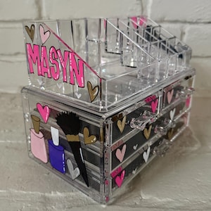 Caja de almacenamiento personalizada de acrílico para joyas y cosméticos