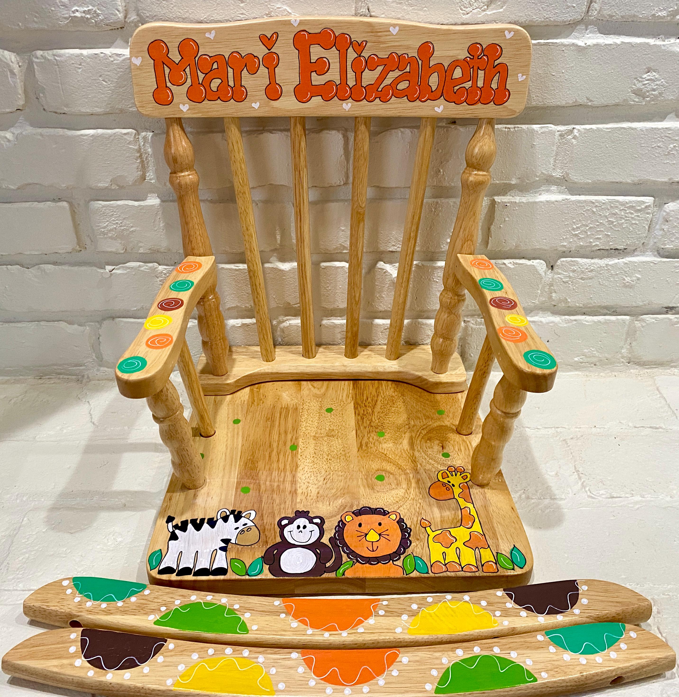 Animal Print Rocking Chair Safari Animal Children's Personalized and Hand-painted Rocking Chair - Etsy