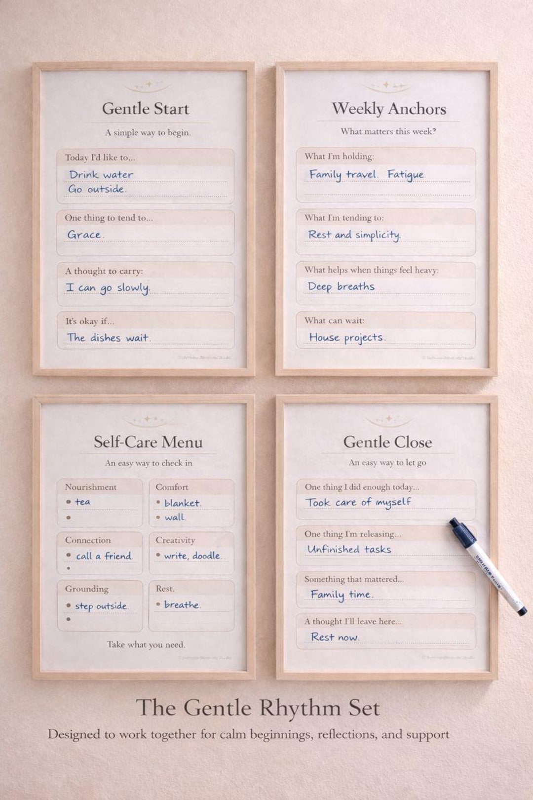 The Gentle Rhythm Set | 4 Printable Reflection Pages for Calm Structure ...