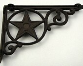 Iron Texas Star Shelf Bracket Star In Circle Cast Iron Shelf Corner Brace Old West Country Decor Primitive Rustic Decor